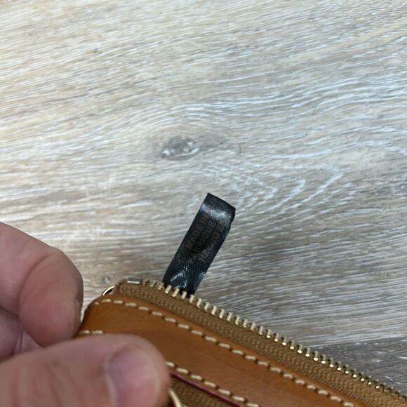 Dooney & Bourke Red and White Striped coin purse - Picture 7 of 10